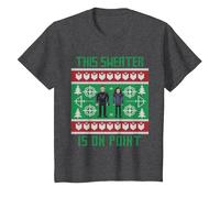 Marvel Hawkeye Clint Barton Kate Bishop Ugly Holiday Sweater Camiseta, Niños, Jaspeado Oscuro, 4 años