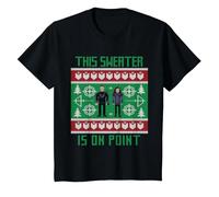 Marvel Hawkeye Clint Barton Kate Bishop Ugly Holiday Sweater Camiseta, Niños, Negro, 8 años