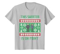 Marvel Hawkeye Clint Barton Kate Bishop Ugly Holiday Sweater Camiseta, Niños, Plata, 12 años