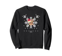 Marvel Hawkeye Navidad Snowflake Puppy In A Santa Hat Sudadera, Unisex para Adultos, Negro, L