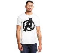 Marvel Hombre Avengers Cracked Camiseta Not Applicable, Blanco (White White), Small (Talla del Fabricante: Small)