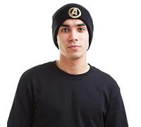 Marvel Hombre Avengers Logo Gorro de Punto Not Applicable, Negro (Black Blk), Talla única