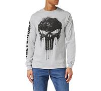 Marvel Hombre Avengers Punisher Skull Camisa Manga Larga Not Applicable, Gris (Grey Heather Hgy), Medium (Talla del Fabricante: Medium)