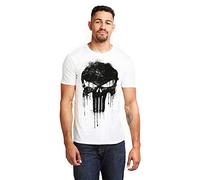 Marvel Avengers Punisher Skull Camiseta, Blanco (White White), Medium (Talla del Fabricante: Medium) para Hombre