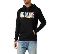 Marvel Scrapbook Logo Hoodie Sudadera con Capucha, Black, X-Large para Hombre