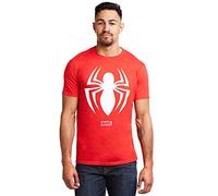 Marvel Spiderman Logo Camiseta, Cherry Red, Large para Hombre