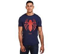 Marvel Hombre Spiderman Logo Camiseta Not Applicable, Navy, Small