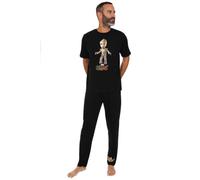 Marvel Hombres Guardians Of The Galaxy Groot Conjunto de pijamas largos de Noche y para estar en casa, Negro, L