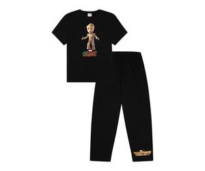 Marvel Hombres Guardians Of The Galaxy Groot Conjunto de pijamas largos de Noche y para estar en casa, Negro, L