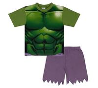 Marvel Hulk Novelty, 100% Algodón Pijama de Manga Corta, Avengers, 3-4 Años: 104cm, Verde