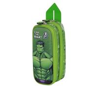 Marvel Comics Estuche portatodo Hulk Rage 3D doble Verde 22 x 10 cm