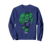 Marvel Hulk The Incredible Hulk Distressed Sudadera, Unisex para Adultos, Azul Marino, XXL