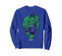 Marvel Hulk The Incredible Hulk Distressed Sudadera, Unisex para Adultos, Azul Real, S