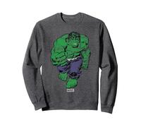 Marvel Hulk The Incredible Hulk Distressed Sudadera, Unisex para Adultos, Jaspeado Oscuro, S