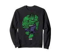 Marvel Hulk The Incredible Hulk Distressed Sudadera, Unisex para Adultos, Negro, XXL