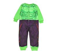 Marvel Incredible Hulk - Pijama todo en uno de forro polar para niños, diseño de los Vengadores, color verde, 2-6 años