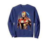 Marvel Infinity War Iron Man Digital Profile Pose Sudadera, Unisex para Adultos, Azul Marino, S