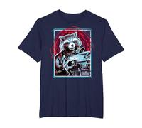 Marvel Infinity War Rocket Raccoon - Camiseta Abstracta Digital Camiseta, Hombre Tallas Grandes, Azul Marino, 4X Alto