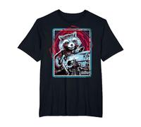 Marvel Infinity War Rocket Raccoon - Camiseta Abstracta Digital Camiseta, Hombre Tallas Grandes, Negro, 4X Alto