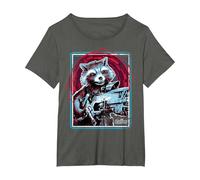 Marvel Infinity War Rocket Raccoon - Camiseta Abstracta Digital Camiseta, Mujer Tallas Grandes, Asfalto, 3XL Grande