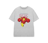 Marvel Iron Man Camiseta de Manga Corta Gris Niño | Camiseta Graphic para niños | Ropa de Dibujos Animados de Ironman de superhéroes | Regalo de mercancía de la película Tony Stark para niños