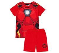 Marvel Iron Man Conjunto de Pijama para Niño | Camiseta y pantalón Corto Iron Man para Niño | Potente diseño de Traje Rojo | Mercancía Oficial pequeños superhéroes