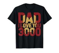 Marvel Iron Man Dad I Love You 3000 Text Fill Father's Day Camiseta