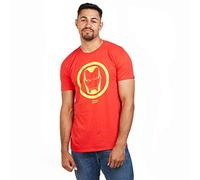 Marvel Iron Man Emblem-Mens T Shirt Lrg Camiseta, Rojo (Red Red), Large (Talla del Fabricante: Large) para Hombre