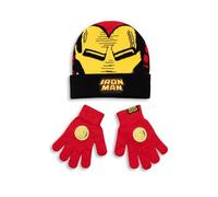 Marvel Iron Man - Juego de gorro y guantes rojos para niños, accesorios cálidos de invierno con gráfico de Iron Man, equipo para clima frío para niños, perfecto para aventuras al aire libre
