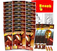 Marvel Iron Man - Juego de mini recuerdos de fiesta para niños, paquete con 24 mini paquetes de Iron Man Grab n Go Play con páginas para colorear, calcomanías y más (suministros de fiesta de