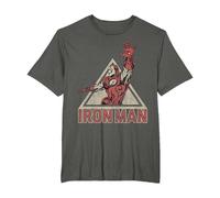 Marvel Iron Man Power Triangle Retro Vintage Camiseta, Hombre Tallas Grandes, Asfalto, 6X Alto