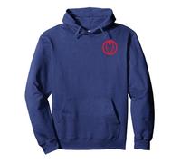 Marvel Iron Man Red Dropped Tonal Face Emblem Sudadera con Capucha, Unisex para Adultos, Azul Marino, M