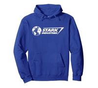 Marvel Iron Man Stark Industries Logo White Sudadera con Capucha, Unisex para Adultos, Azul Real, M