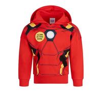 Marvel Iron Man Sudadera con Capucha Oficial Niños, 100% Algodón, 3-4 Años: 104cm, Rojo