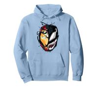 Marvel Iron Man Venom Split Face Sudadera con Capucha, Unisex para Adultos, Azul Polvoriento, L