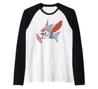 Marvel Jeff The Land Shark in Captain America Costume Camiseta Manga Raglan