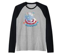 Marvel Jeff The Land Shark Red White and Awesome Americana Camiseta Manga Raglan