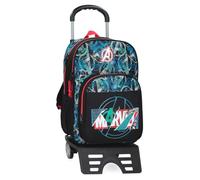 Marvel Joumma Shield Mochila Escolar con Carro Negro 30x40x13 cms Poliéster 15,6L