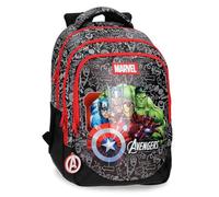 Marvel Joumma Team Avengers Mochila Escolar Doble Compartimento Portátil 15,6 pulgadas Negro 28x42x14 cm PVC 16,46L