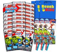 Marvel Juego de mini recuerdos de fiesta de los Vengadores, paquete con 24 mini paquetes de juego Grab n Go con páginas para colorear, calcomanías, más | Suministros de cumpleaños de los Vengadores