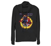 Marvel Junior's Spider-Man No Way Home Made Up Names Women's Long Sleeve Cowl Neck Pullover, Black, Medium