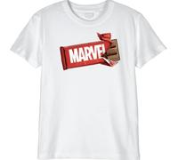 Marvel Legend Icon Officiel Chocolate imprimé T-Shirt pour Garçon Col RAS du COU Manches Courtes Coton Coupe régulière,Blanc_Taille 8 ANS