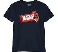 Marvel Legend Icon Officiel Chocolate imprimé T-Shirt pour Garçon Col RAS du COU Manches Courtes Coton Coupe régulière,Navy_Taille 8 ANS