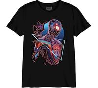 Marvel Legend Icon Officiel Multiverse Spidey imprimé T-Shirt pour Garçon Col RAS du COU Manches Courtes Coton Coupe régulière,Noir_Taille 6 ANS
