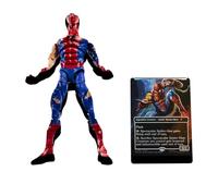 Marvel Legends Series, Magic: The Gathering, Spider-Man con daños de Batalla, Figura de acción con Carta Exclusiva Metalizada de colección