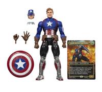 Marvel Legends Series, Marvel Super Heroes y Magic: The Gathering, Capitán América (Avengers: Twilight), Figura de 15 cm con Carta Exclusiva Metalizada de colección para el Juego