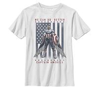 Marvel Likeness Winter Soldier Flight of The Falcon Boy's Premium Solid Crew Tee, White, Youth Large