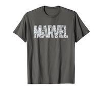 Marvel Logo Comics Gray Pencil Sketch Super Heroes Avengers Camiseta, Hombre, Asfalto, S