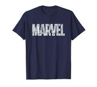 Marvel Logo Comics Gray Pencil Sketch Super Heroes Avengers Camiseta, Hombre, Azul Marino, 5XL