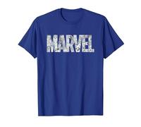 Marvel Logo Comics Gray Pencil Sketch Super Heroes Avengers Camiseta, Hombre, Azul Real, L